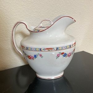 Antique water pitcher tea pot floral decor mid century
